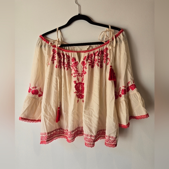 Love Sam Cold Shoulder Peasant Blouse Size Small - Picture 3 of 12